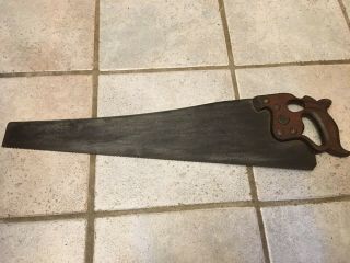 Vintage Disston & Sons Thumb Hole 26 " Hand Crosscutswayback Saw Collectible Usa
