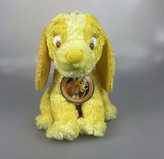 Disney Plush Yellow Lady And The Tramp Puppy Dog Citrus Scented Stuffed Toy 10 "