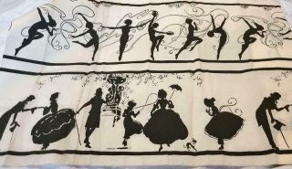 Vintage 1920s - 40s Crepe Paper Decor Roll Art Deco Silhouettes Party Dancers