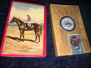 1940 - 1965 Playing Cards Rare Tax Stamp 1 Pack Us Playing Card Co Horse Racing 2