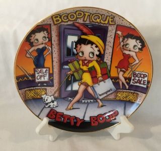 Nib Betty Boop Limited Edition Plate " Shop Till You Drop " The Danbury E6091