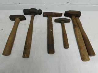 Vintage 5 Piece 1 - 2 - 3 Lb.  Blacksmith Hammer Selection