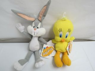 Applause Looney Tunes Tweety Bird Bugs Bunny Bean Bag Plush Dolls Wb