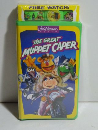 Vintage 1993 Jim Henson Video The Great Muppet Caper Watch & Vhs Movie Kermit