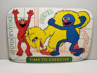 Vintage Sesame Street Time To Exercise Vinyl Reusable Activity Placemat 1994
