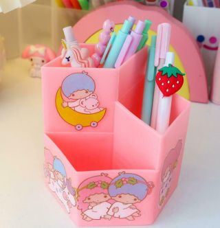 Cute Little Twin Stars Office Pen Holder Container Office Desktop Organizer Gift