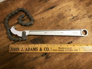 Vintage Wf Craftsman 12 " Chain Wrench 55713 (4 " Cap) 15 " Chain Cond
