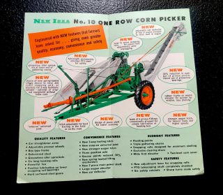 1940’s Idea Corn Picker Farm Tractor Advertising Brochure - Coldwater - Ohio