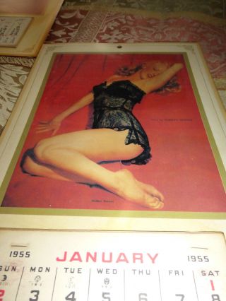 Pin - Up Girl Calendar Marilyn Monroe In Lingerie 1954 14 X 8