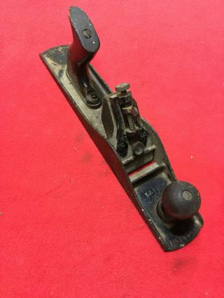 Vintage Shelton No.  5 Hand Plane Smooth Bottom Woodworking Tool Made In Usa