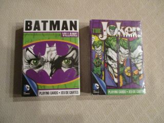 2 Nip Dc Comics Batman Villains And The Joker Playing Cards -