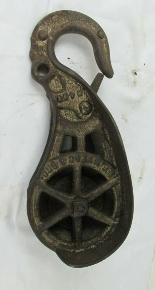Antique Cast Iron Fe Myers Hay Trolley H 453/454 Metal Pulley
