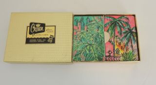 2 Decks Vintage Crown Playing Cards Heines Publishing Co.  Plastic Coated