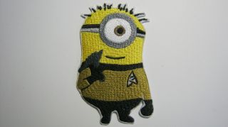 Despicable Me Star Trek Captain Kirk Minion Embroidered Patch W/ Gold Shirt