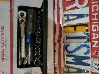 Vintage Craftsman 1/4 Drive Ratchet & Socket 15pc Set W/ Case Metric
