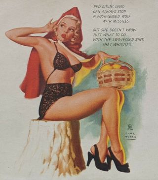 1948 Earl Moran Pin - Up Girl Risque Ink Blotter