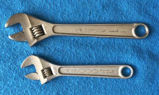 Vintage Utica Tools Usa Adjustable Wrenches 91 - 8 And 91 - 6