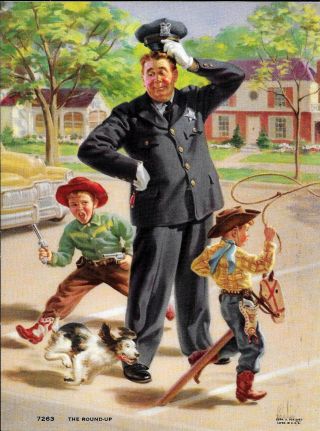 Frahm,  Policeman Kids As Cowboy 