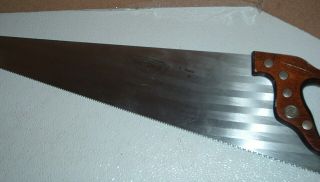 Vtg.  Craftsman Handsaw 26 " Stainless Steel 8tpi.  Model 9 36413 Al Wheat Handle