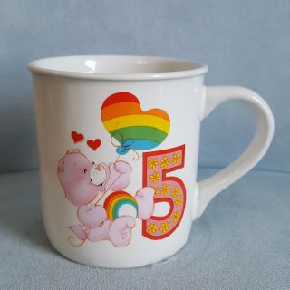 Vintage 1985 Care Bears 5 Birthday Coffee Mug Stoneware American Greetings 5