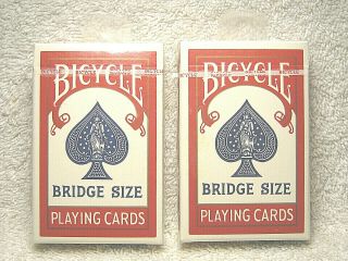 2 - Vintage Bicycle Bridge 86 Cushion Finish Red Playing Card Decks -