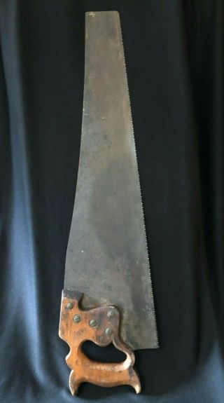 Vintage H Disston & Sons D8 26 Inch Blade Hand Saw With 7 Tpi Or Ppi,  C.  1880 
