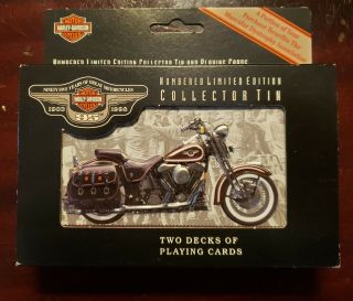 Harley Davidson 95th Anniversary - Playing Cards In Signed/numbered Tin 1998 Nos