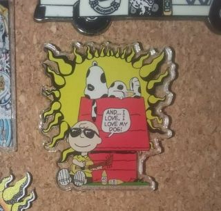 Sublime Inspired " I Love My Dog " Acrylic Pin,  Peanuts Charlie Brown/snoopy.