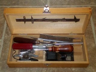 Vintage X - Acto Standard Craft Tool Set Wood Box Usa Extra Blades T5