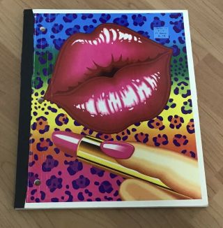 Vintage Lisa Frank Designer Lips Lipstick Notebook 1989