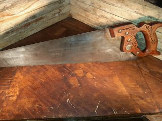 Disston Hand Saw D - 23,  Collectible - User Saw Full Etching 10 Tpi.  Nr