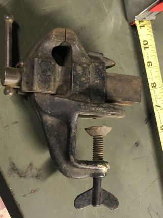 Antique Small Bench Anvil Vise Jeweler Blacksmith Gunsmith Clamp Tool 1 1/2 Jaws