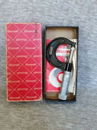 Vintage Starrett Micrometer 436p 1 Inch Precision Tool