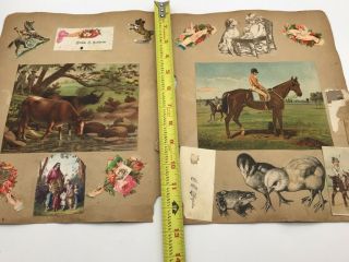 Victorian Scrapbook Pages Die Cut Trade Post Card Cow Horse Donkey Children Dog