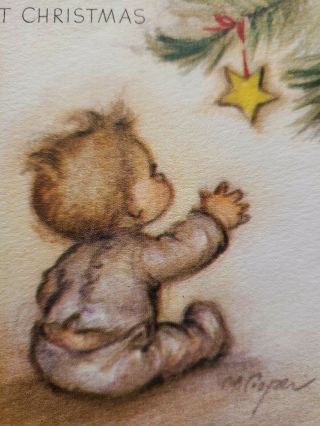 Vtg Rust Craft Christmas Greeting Card Marjorie Cooper Baby 