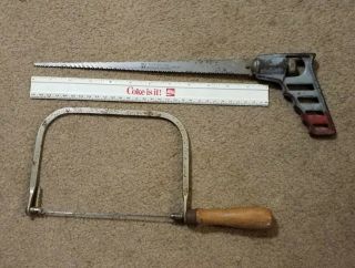 Vintage Miller Falls Keyhole Saw And Unmarked Coping Saw