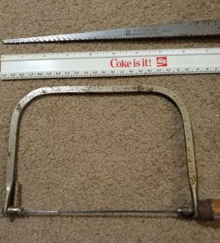 Vintage Miller Falls keyhole saw and unmarked coping saw 2