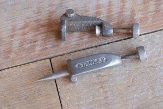 Vintage Stanley No.  4 Cast Iron Clamp On Trammel Points Pencil Holder