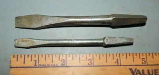2 Stanley Slotted Flat Head Screwdriver Bits For Brace No.  26 - 3/8 " & 1226 - 1/4 "