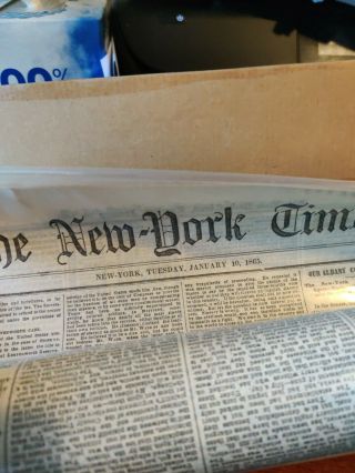 York Times Civil War Newspaper Dated 1861 - 1865 - Over 150 Years Old
