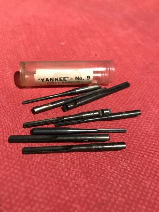 Vintage Stanley Yankee Push Drill Points Set Bits No.  9 Rare