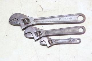 Set Of 3 Vintage 4 6 8 Inch Adjustable Wrenches Germany