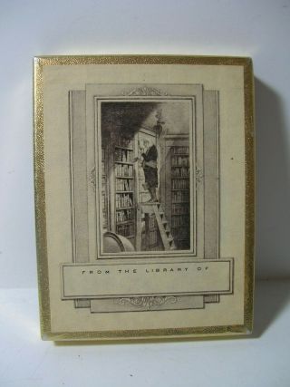 Vintage Antioch Bookplate Company Book Plates The Bookworm Carl Spitzweg