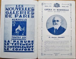 Opera de Marseille,  France 1927 - 1928 French Theatre Program - Many Advertisements 3