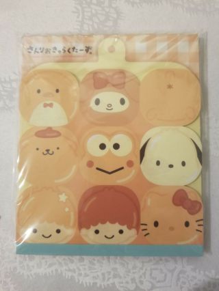 Sanrio Hello Kitty Twin Stars Pochacco Keroppi Pom Pom Tuxedo Sam Notepad Bread