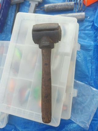 Antique Vintage Basa Hammer Green Tweed&co.  No.  3 Usa Made Old Tools Rare