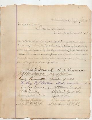 1885 Letter To Grover Cleveland Re; Postmaster Signed By Ohio Politicians