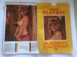 Vintage Old Playboy Wall Calendar With Sleeve - 1968 -