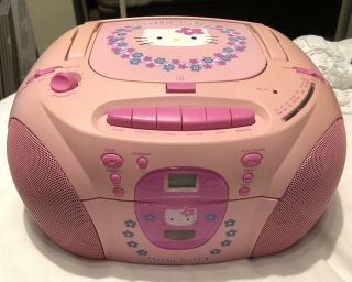Vintage Hello Kitty Am/fm Radio Cd Player Cassette Player Boombox Great