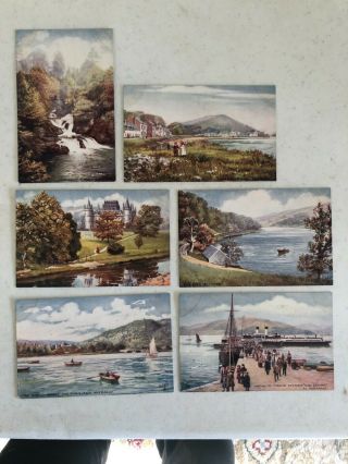 Tucks Oilette Postcards - Bonnie Scotland Inveray Complete Set Of 6
